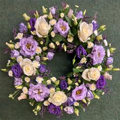 Purple &amp; White Wreath