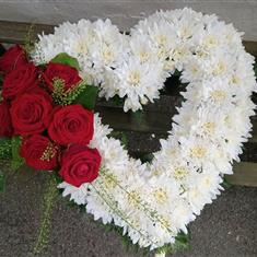Red And White blocked open heart